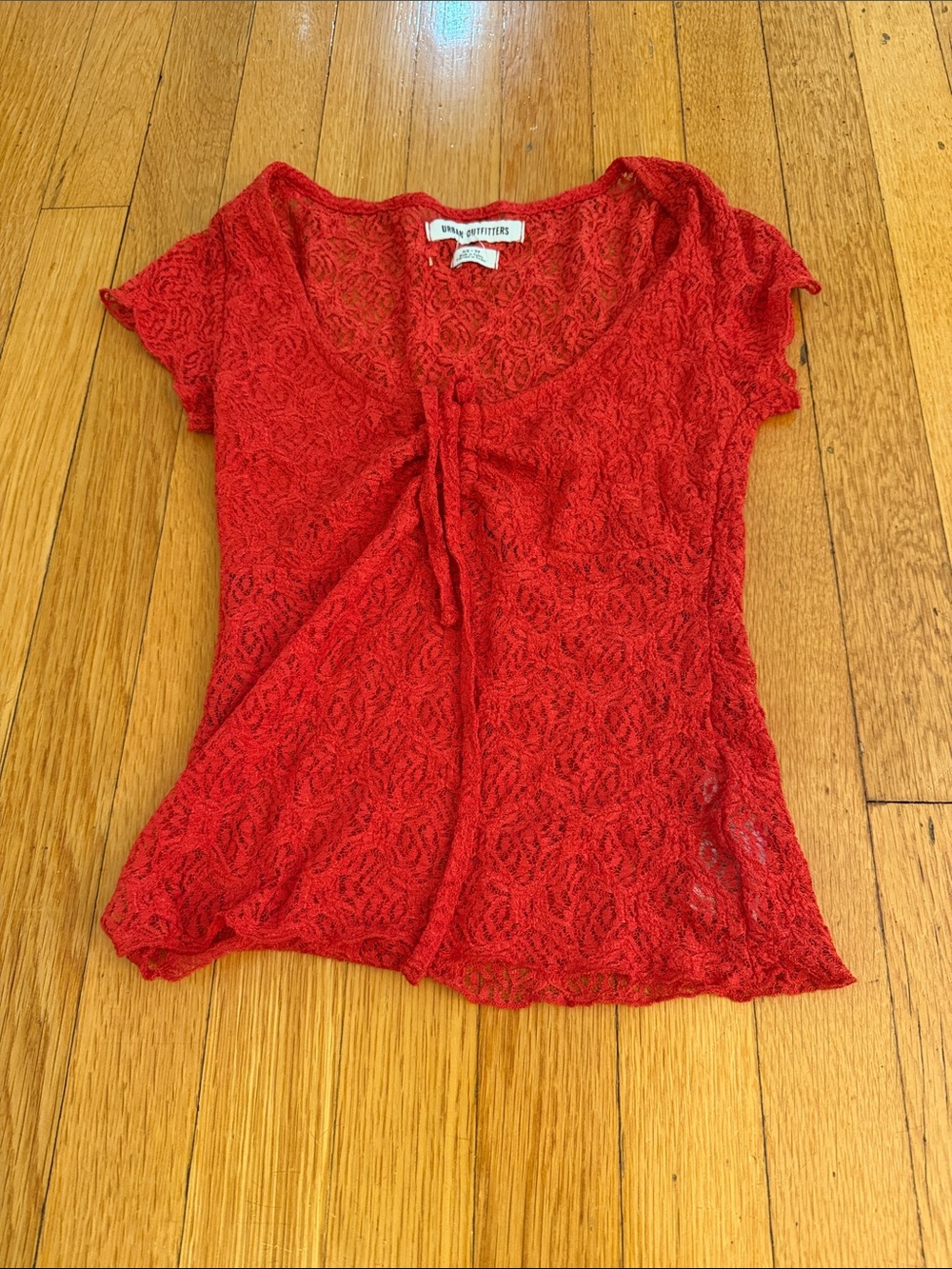 Urban Outfitters Red Lace Tie-Front Camisole